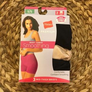 Hanes premium body toner smoothing mid thigh brief